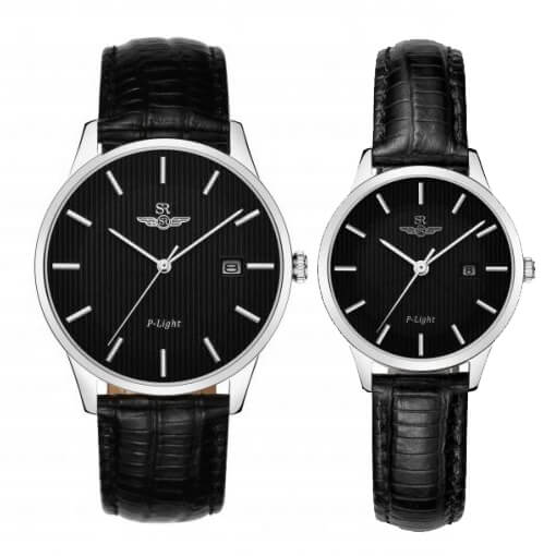 Đồng hồ cặp đôi SRWATCH SR10050.4101PL đen